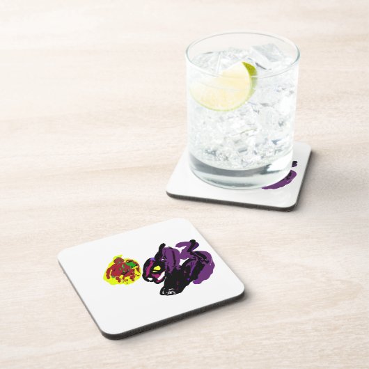 Black Cat yes Herbst Getränkeuntersetzer (Rechte Seite)