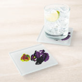 Black Cat yes Herbst Glasuntersetzer (Schrägansicht)