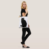 Black Cat Zeichnend Niedliche Black Cat Cat Mama C Tasche (Am Model)