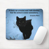 Black Cat Zitat von Groucho Marx Mousepad (Mit Mouse)