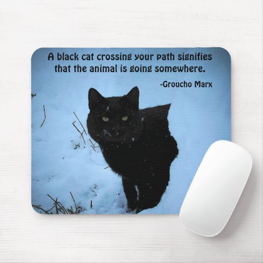 Black Cat Zitat von Groucho Marx Mousepad (Mit Mouse)