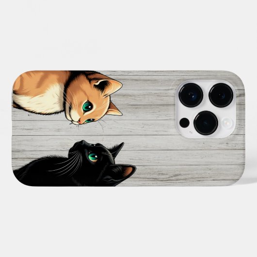 Black Cat Zoning Out - Funny Kitten Meme Case-Mate iPhone Hülle (Rückseite (Horizontal))