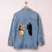 Black Cat Zoning Out - Funny Kitten Meme Jeansjacke (Hangar)