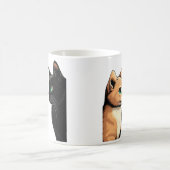 Black Cat Zoning Out - Funny Kitten Meme Kaffeetasse (Mittel)
