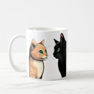 Black Cat Zoning Out - Funny Kitten Meme Kaffeetasse