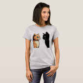 Black Cat Zoning Out - Funny Kitten Meme T-Shirt (Vorne ganz)