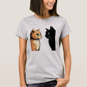 Black Cat Zoning Out - Funny Kitten Meme T-Shirt