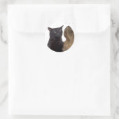 Black Cat Zoning Out Runder Aufkleber (Tasche)