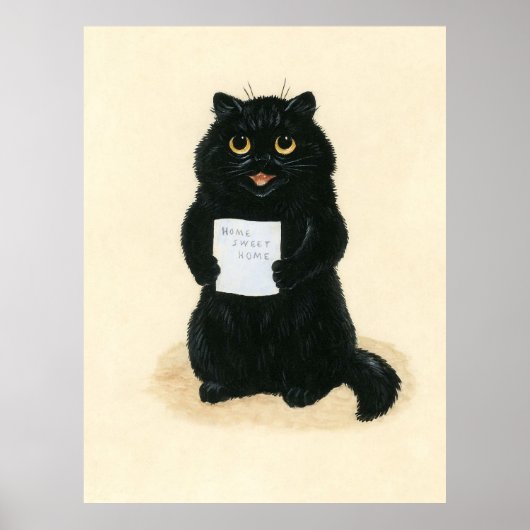 Black Cat Zuhause Sweet Zuhause Rescue Shelter Nie Poster (Vorne)