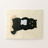 Black Cat Zuhause Sweet Zuhause Rescue Shelter Nie Puzzle (Horizontal)