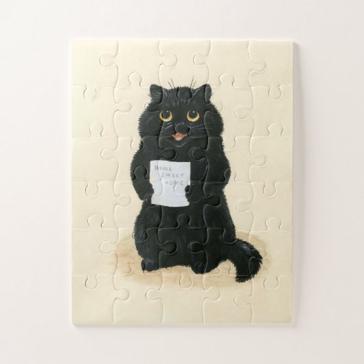 Black Cat Zuhause Sweet Zuhause Rescue Shelter Nie Puzzle (Vertikal)