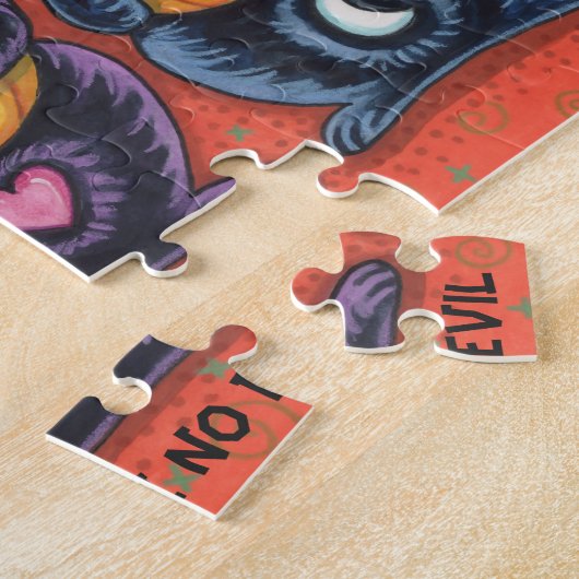 BLACK CATS AND JACKS SEE NO EVIL HALLOWEEN PUZZLE (Seite)