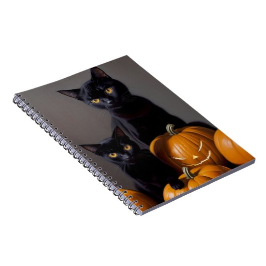 Black Cats and Pumpkins Notizblock (Rechte Seite)
