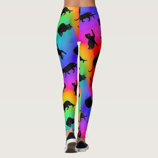 Black Cats and Rainbows Leggings (Rückseite)