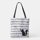 Black Cats auf Sheet Music Toag Tasche (Rückseite)