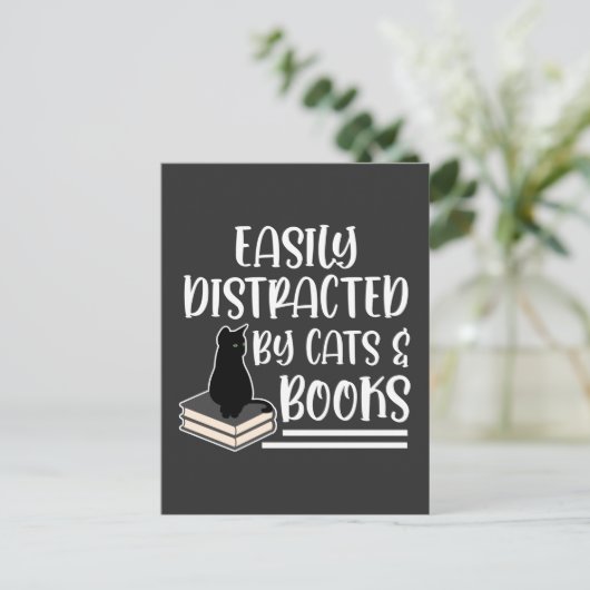 Black Cats Books Reader Kitten sucht Bookworm Postkarte (Stehend Vorderseite)