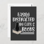 Black Cats Books Reader Kitten sucht Bookworm Postkarte (Vorne/Hinten)