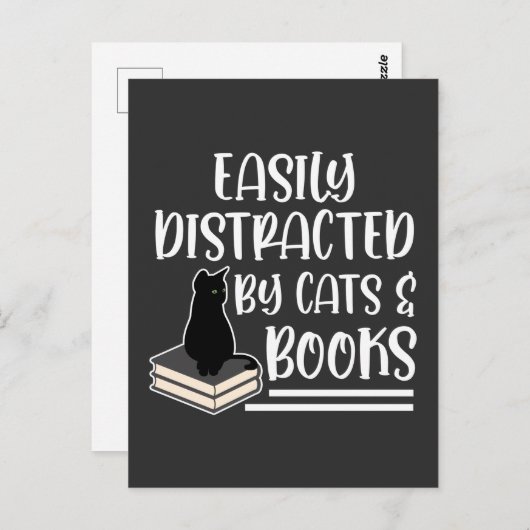 Black Cats Books Reader Kitten sucht Bookworm Postkarte (Vorne/Hinten)