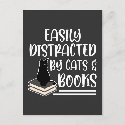Black Cats Books Reader Kitten sucht Bookworm Postkarte (Vorderseite)