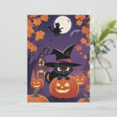 Black Cat's Charm - Halloween-Geschenkkarte Feiertagskarte (Stehend Vorderseite)