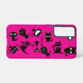 Black Cats Fuchsia Samsung Galaxy Phone Case Samsung Galaxy Hülle (Rückseite (Horizontal))