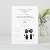 Black Cats Gay Marriage Purr.fect Wedding Einladung (Stehend Vorderseite)