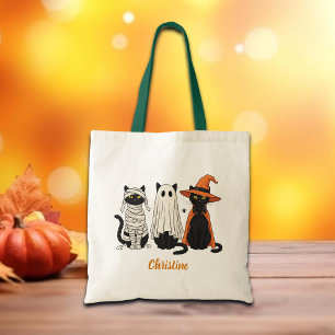Black Cats Ghosts Halloween Tragetasche