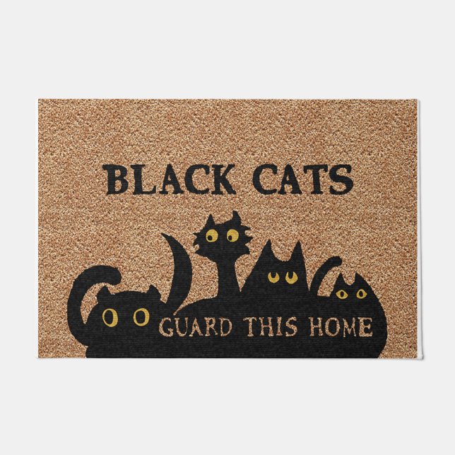 Black Cats Guard This Home Fußmatte (Vorderseite)