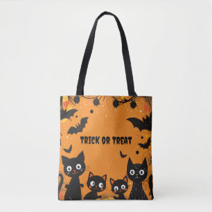 Black Cats Halloween Trick oder Treat Tasche