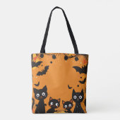 Black Cats Halloween Trick oder Treat Tasche (Rückseite)