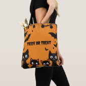 Black Cats Halloween Trick oder Treat Tasche (Von Nahem)