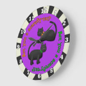 Black Cats Halloween Wall Clock Große Wanduhr (Winkel)