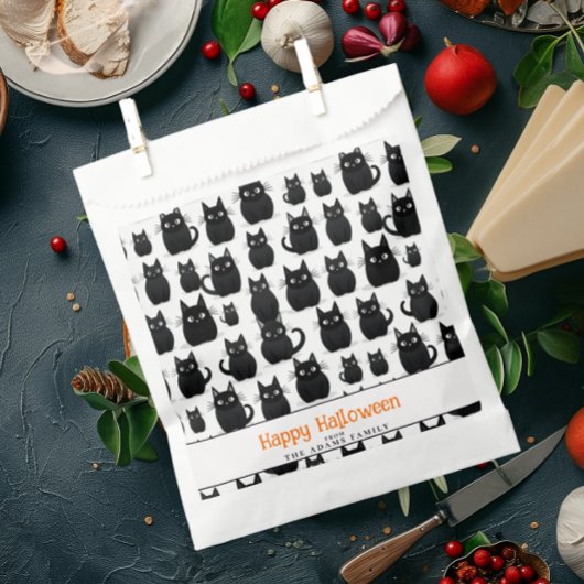 Black Cats Individuelle Name Happy Halloween Geschenktütchen
