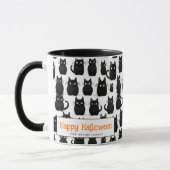 Black Cats Individuelle Name Happy Halloween Tasse (Links)
