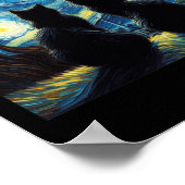 Black Cats Lover Starry Night Van Gogh Cat Mama Ca Poster (Ecke)