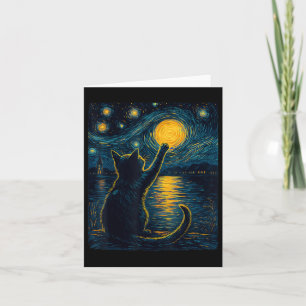 Black Cats Lover Starry Night Vincent Van Gogh Karte