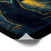 Black Cats Lover Starry Night Vincent Van Gogh  Poster (Ecke)