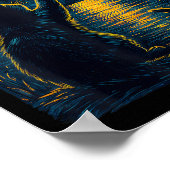 Black Cats Lover Starry Night Vincent Van Gogh Poster (Ecke)