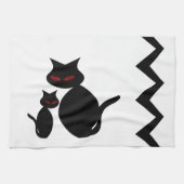 Black Cats Mama und Baby Art Deco Küchenwäsche Han Küchentuch (Horizontal)