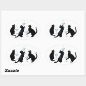 Black Cats Martinis Stickers (Blatt)