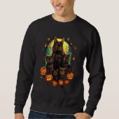 Black Cats Moon Pumpkin Halloween Horror 3 Sweatshirt (Vorderseite)