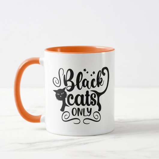 Black Cats nur Halloween-Tasse Tasse (Links)