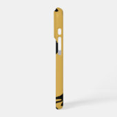 Black Cats on Mustard with Blue Outlines– Modern iPhone Hülle (Linke Seite)