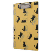 Black Cats on Mustard with Blue Outlines– Modern Klemmbrett (Links)
