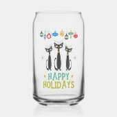 Black Cats & Ornaments Retro Mitte Jahrhundert Wei Dosenglas (Rückseite)