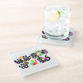 Black  Cats party Glasuntersetzer (Schrägansicht)