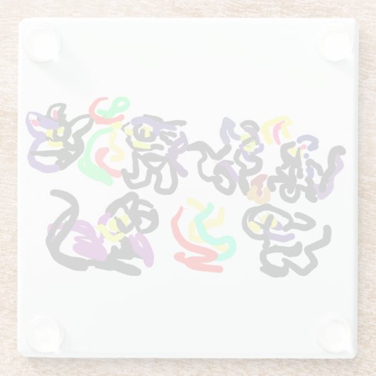 Black  Cats party Glasuntersetzer (Rückseite)