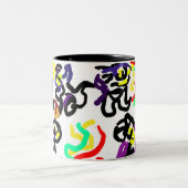 Black  Cats party Zweifarbige Tasse (Mittel)