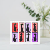 Black Cats Pop Kunstgeschenke Postkarte (Stehend Vorderseite)
