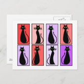 Black Cats Pop Kunstgeschenke Postkarte (Vorne/Hinten)